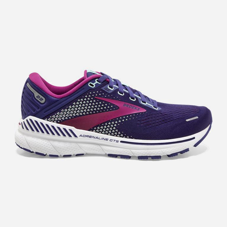 Tênis De Corrida De Estrada Brooks Adrenaline Gts 22 Supportive Feminino Brasil - Azul Marinho /Rosa